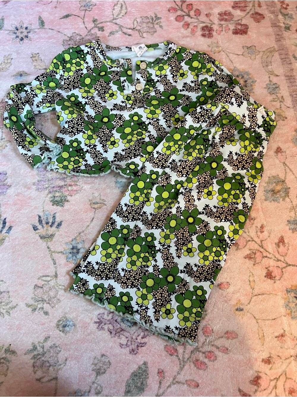 kate quinn Green Floral Cotton Jade Set
